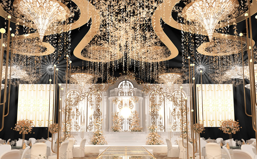 高坪花木兰喜事汇金色大厅效果展示